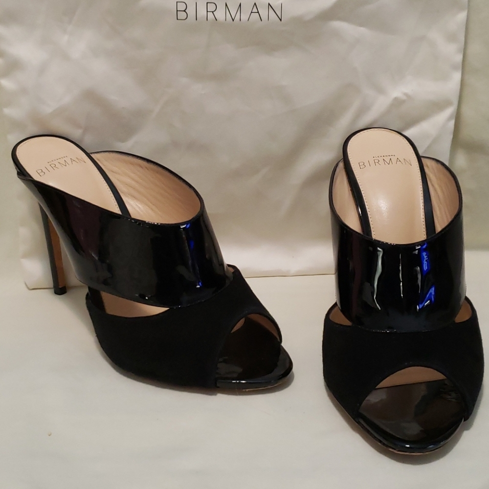 Alexandre Birman Patent/Suede Slides